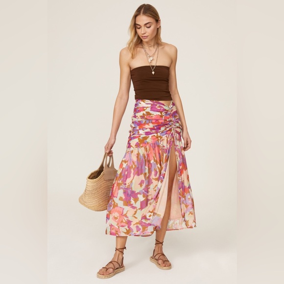 Nicholas Asymmetric Multicolor Mabel Midi Skirt - Size 2 - Picture 1 of 14
